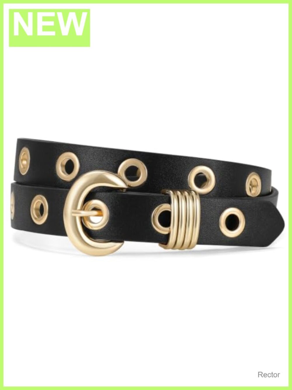 Women's Skinny PU Leather Belt with Metal Buckle, Adjustable
